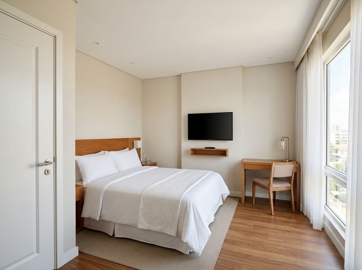 Habitación de hotel: fotografía con las estaciones del palacio marcadas